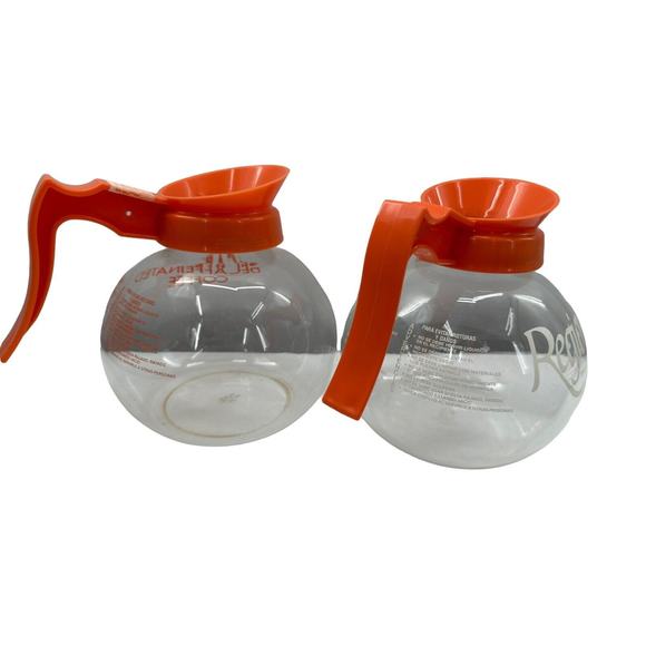 Commercial Coffee Pots/Carafes/Decanters DINER Orange Replacements 2 Pk-12 Cup - Picture 6 of 12